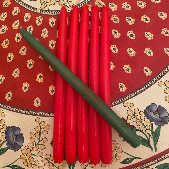 VTG I Carolina I 5 Red Dinner Tapers Candles + 1 Green - Picture 6 of 10